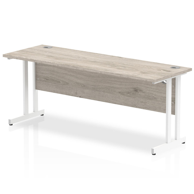 Impulse Steel Desk, 73cm H x 180cm W x 80cm D, White, Grey