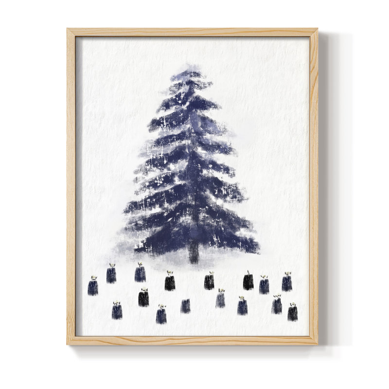 Reproduction encadrée - bois massif, Naturel, H 11 po x l 9 po