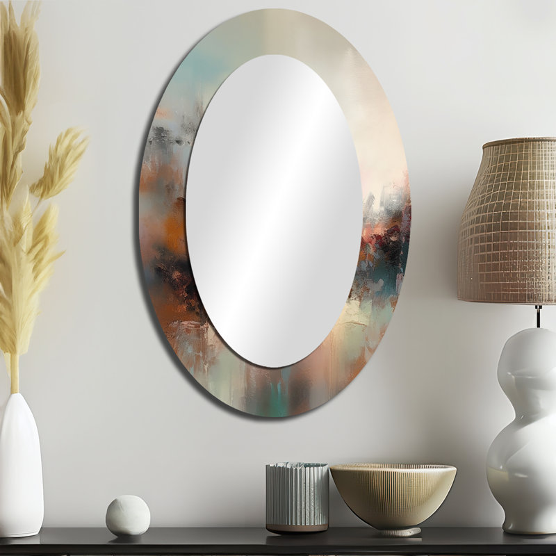 Miroir mural brun abstrait Nature I - Beige, 36 po x 24 po