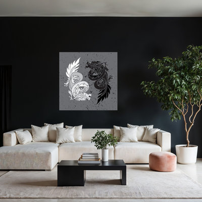 Yin Yang Dragons Contemporary Wall Art