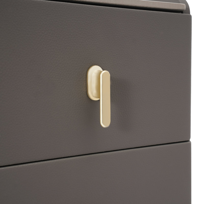 3 Drawers 23x15.7x11.8" Nightstand, Gray