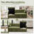92.5" W Corduroy Upholstered Reversible Sleeper Sofa and Chaise with Storage-501710788