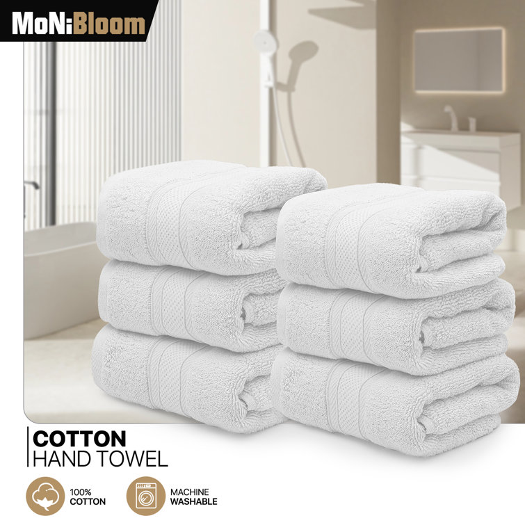 Premium Hand Towels - Pack of 6, 16x28 Inches Bathroom Hand Towel Set