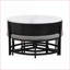 Table basse à plateau relevable moderne avec rangement et amp; 3 repose-pieds - blanc et amp; Noir, peu encombrant pour le salon