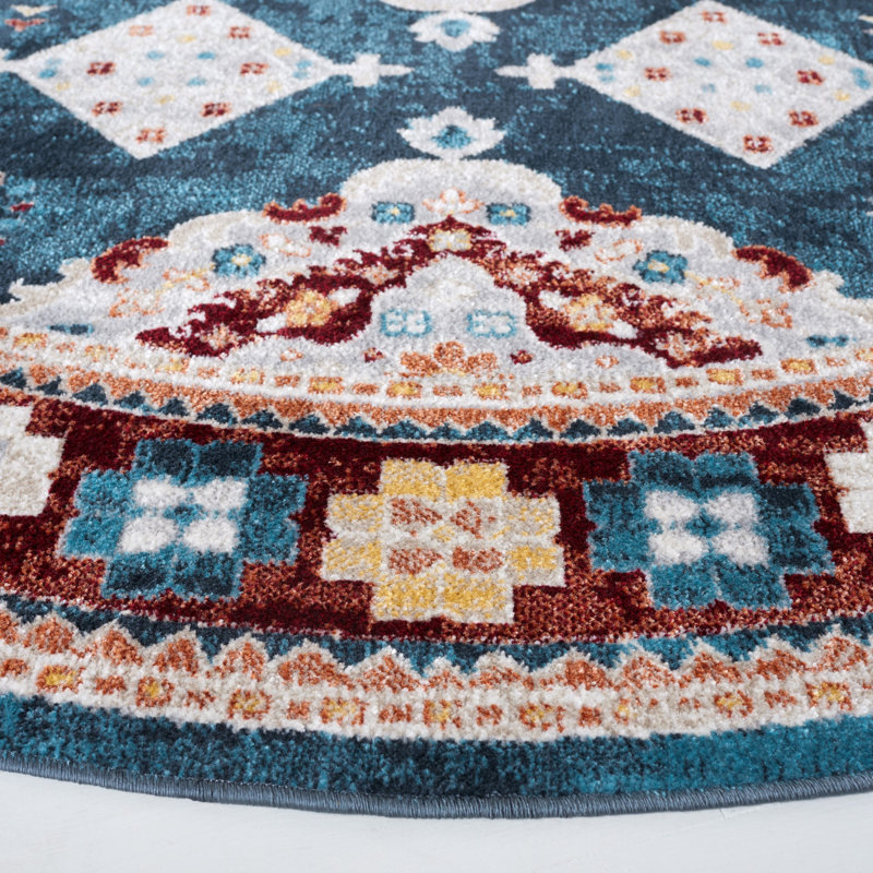 Bayside Performance Machine Washable Oriental Rug, Round 6'7"