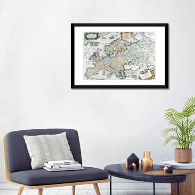 Carte antique de l'Europe, impression sur toile