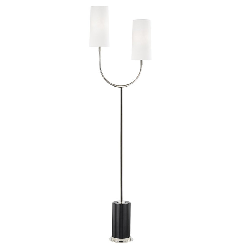Lampe sur pied à DEL 67 po Vesper, Nickel poli / Noir