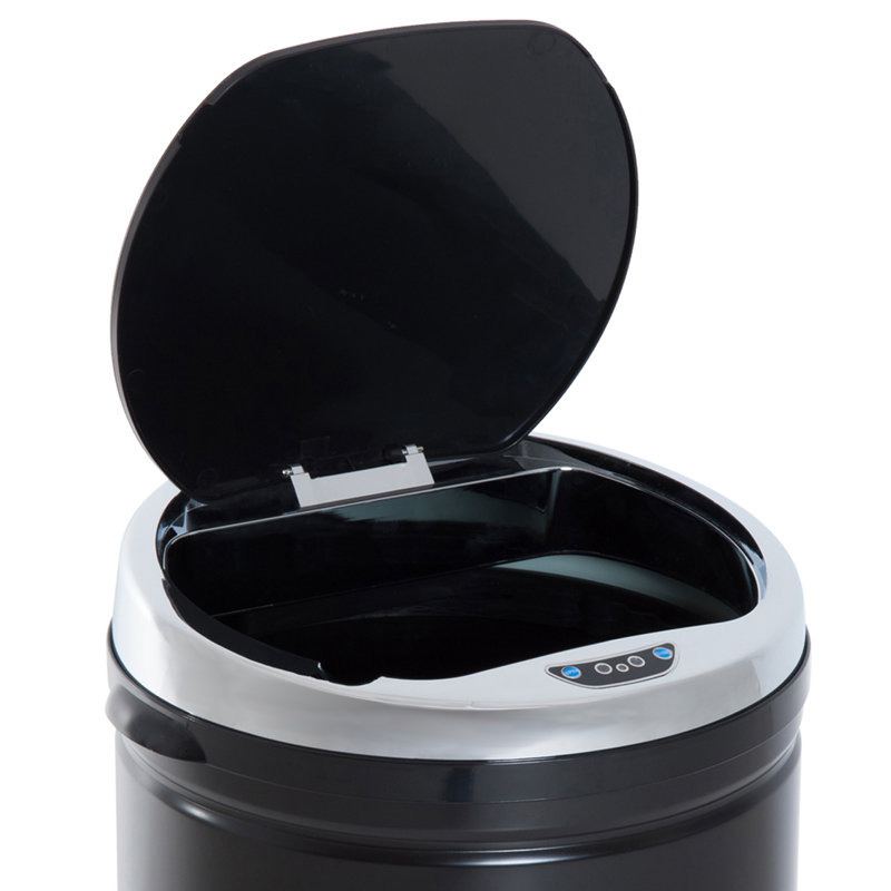 Steel Motion Sensor Kitchen Trash Can - 50L, Black