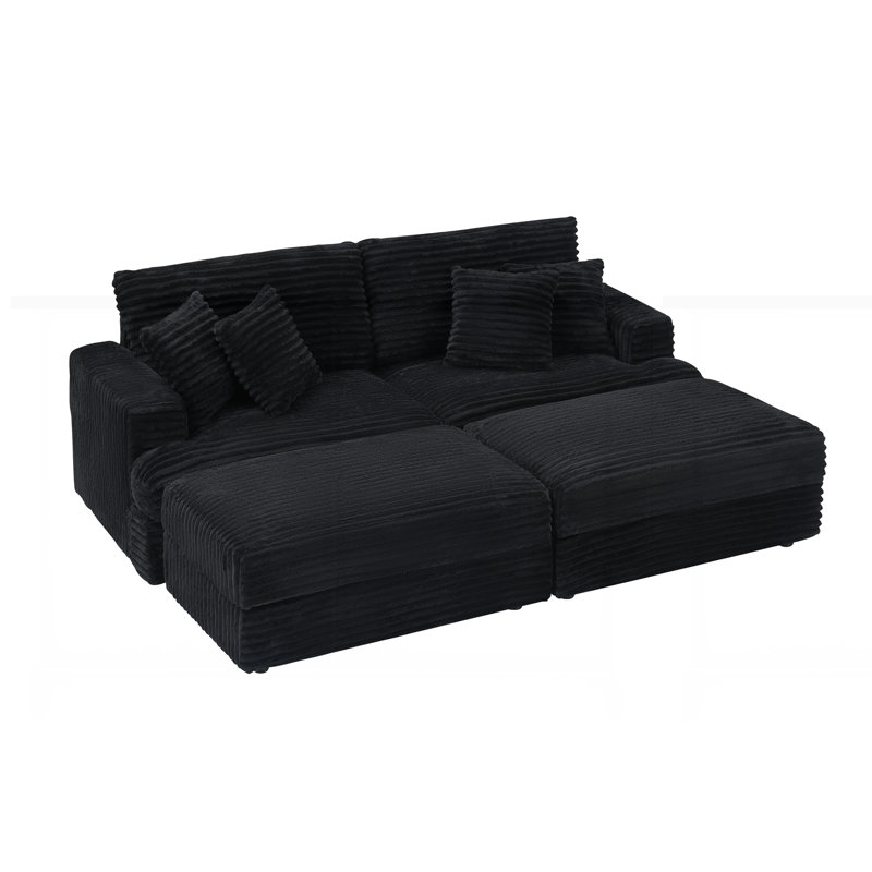 Magnifique canapé de 41,34 pouces, Noir