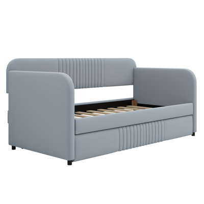Upholstered Daybed Sofa Bed With Trundle Bed And Wood Slat by Latitude Run