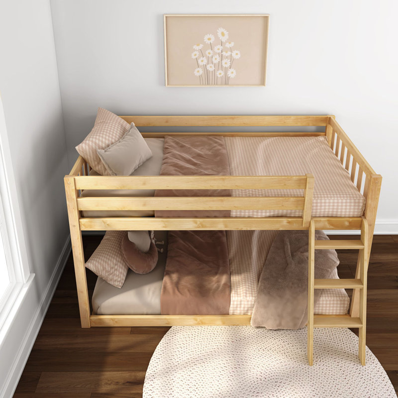 Lit superposé simple en bois massif Lylee, Naturel