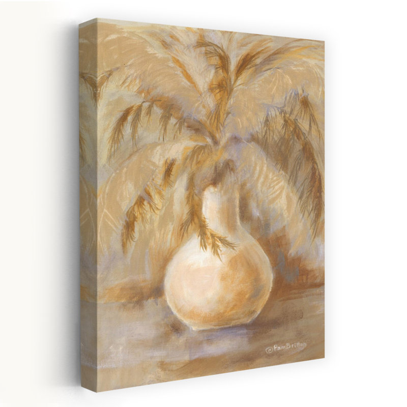«Pampas Grass Still Life», art contemporain abstrait rustique, H 36 po x l 24 po