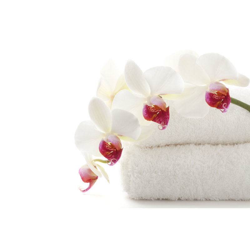 Orchid with towels, 61cm H x 91cm W