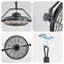 Ventilateur de plafond 21 pouces noir à DEL à intensité variable, ventilateur de plafond avec crochet pour cordon, 7 pales en ABS, moteur réversible pour abris de jardin, porche, pergola