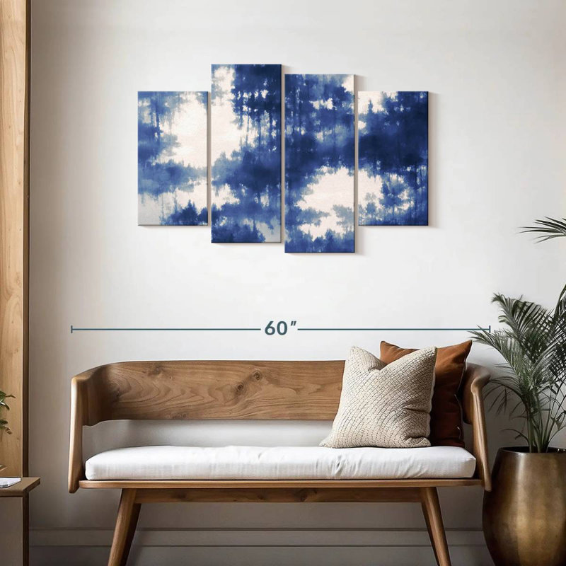 Avery Abstract Blue Forest Reflection, 27" H x 43" W