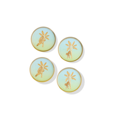 Paradise Perch Gold Foil Coaster Set