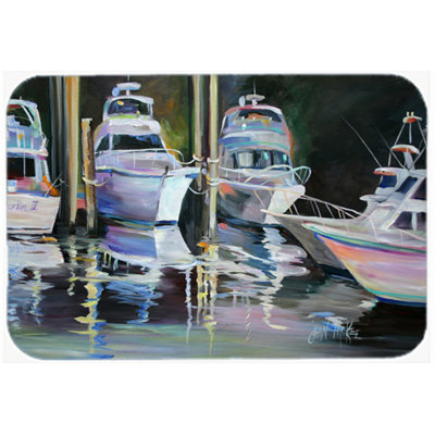 Caroline's Treasures Deep Sea Fishing Boats Glass Cutting Board