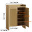 Armoire à chaussures haute en rotin avec portes et tablettes réglables-304561177