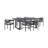 Ceion Outdoor Patio Rectangular Dining Table Set In Aluminum With Gray Cushions-104562799