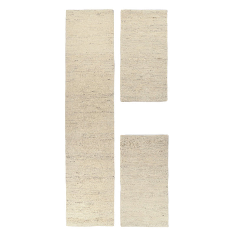 Hand Knotted Wool Beige Indoor Rug, Runner 70 x 620cm