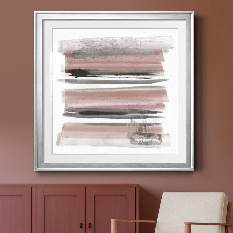 Sundown Turnwood I - peinture encadrée, 24" H x 24" W x 1" D, Silver Framed Paper
