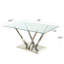Ensemble de table de salle à manger, table de salle à manger en verre avec base en acier inoxydable, 6 chaises de salle à manger et de cuisine-1452010309-1452010329
