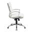 Fauteuil de direction pivotant Dave avec finition en métal chromé, vinyle blanc-117561374