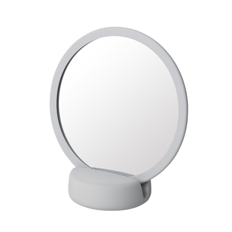 SONO Round Vanity Mirror, Microchip/Gray Color