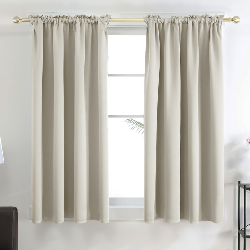 Harlowe Room Darkening Curtain Pair, 38" W x 63" L, Light Beige