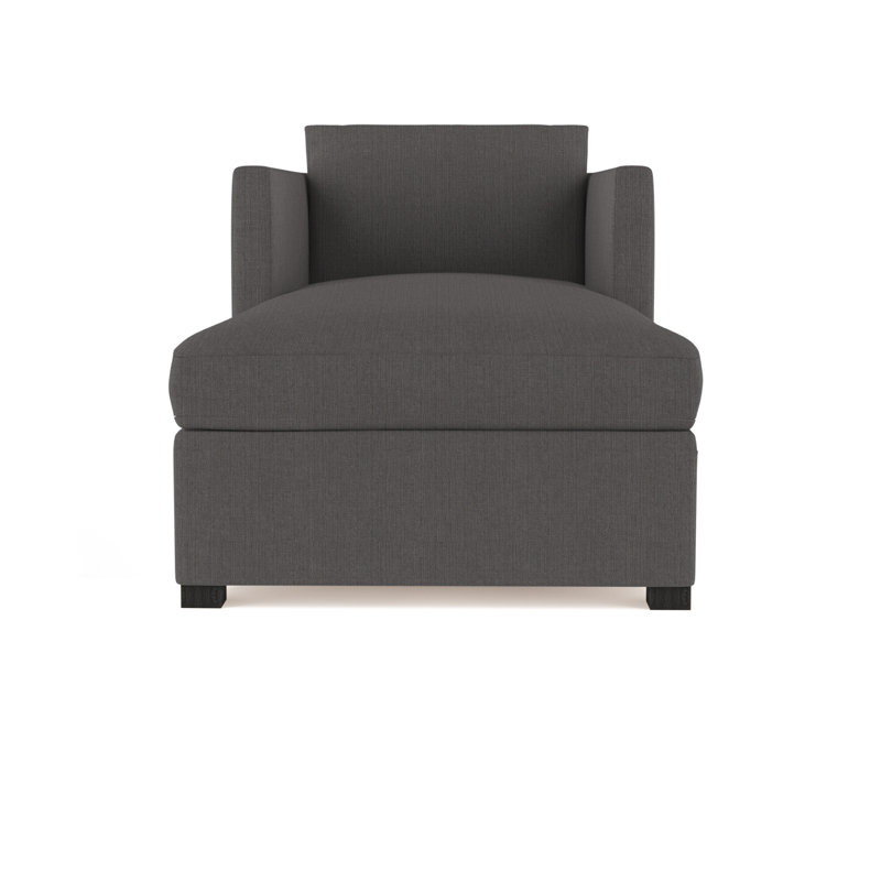 Chaise longue Madison, Ébène, Cuir vieilli cognac