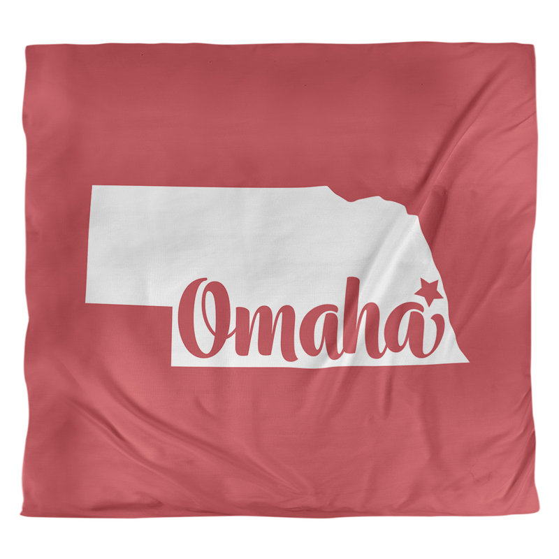 Housse de couette omaha nebraska, Housse de couette pour très grand lit, Rouge, Polyester brossé