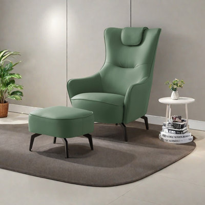 Ergonomically minimalist faux leather recliner