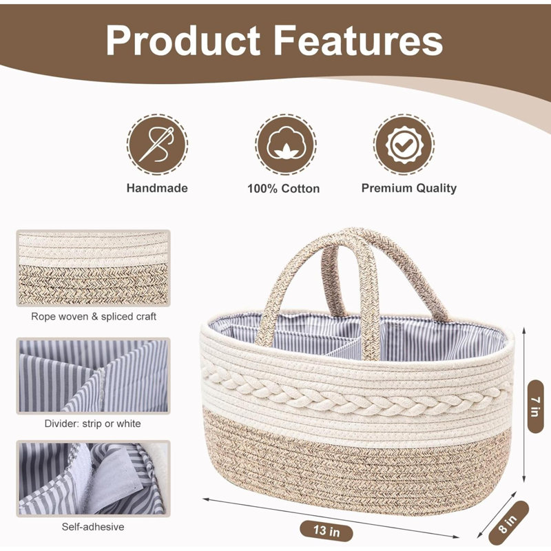 Rebrilliant Cotton Storage Bag, White/Beige