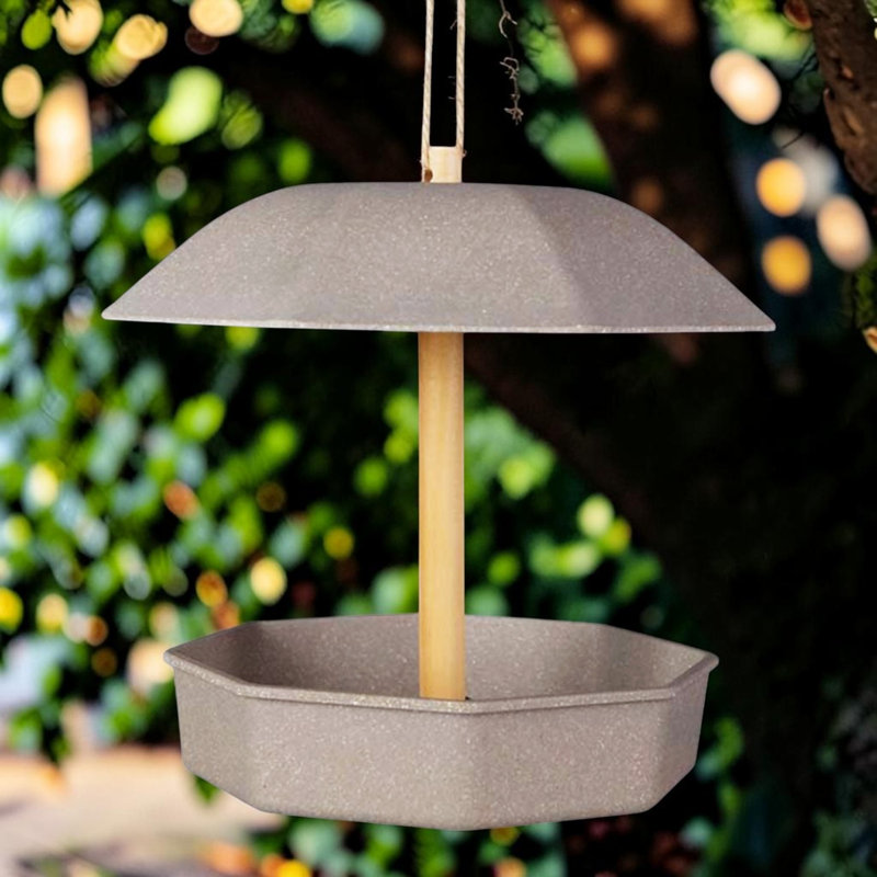 Resin Hanging Bird Feeder, Grey