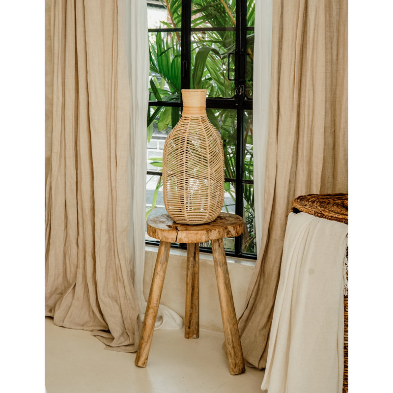 Vase de plancher en bois naturel 17 po Beonica