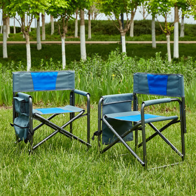 Chaise légère surdimensionnée pour la pêche en rivière - 2 chaises pliantes avec rangement