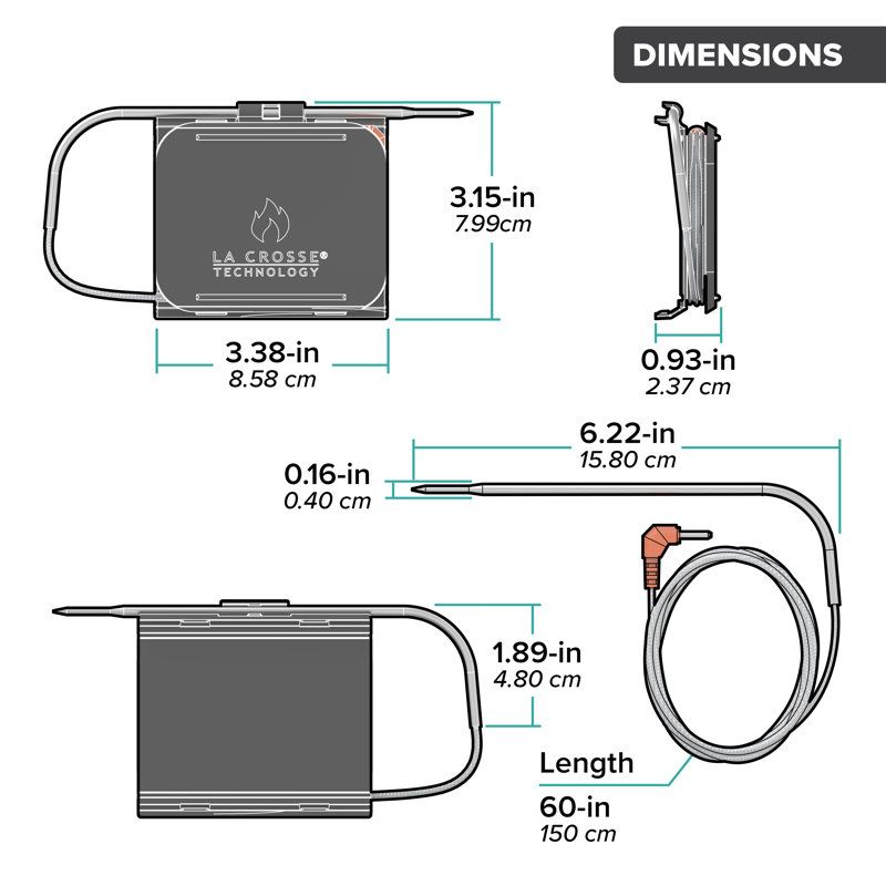 Système avancé d'alerte et de surveillance Wi-Fi BBQ Boss de La Crosse Technology, X100-BM01-02