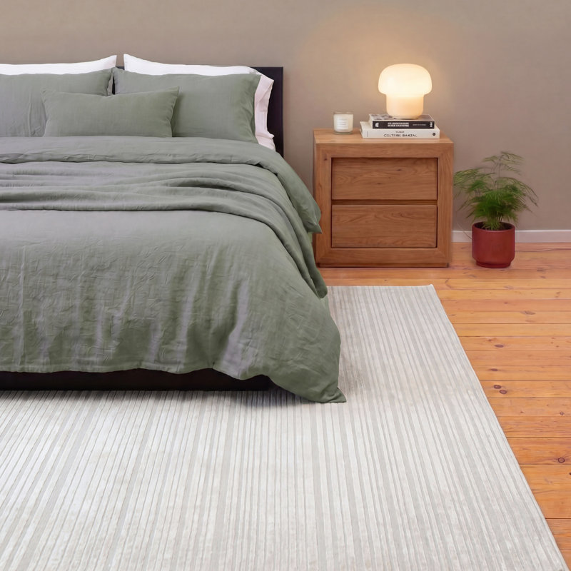 Roche Slim Washable Rug, Cream, 5'3" x 8'