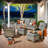 7 Seater Outdoor Wicker Modular Seating Set With Cushions, Modern Modular Rattan Guest Set, Patio Furniture Set With Armrests-79268659