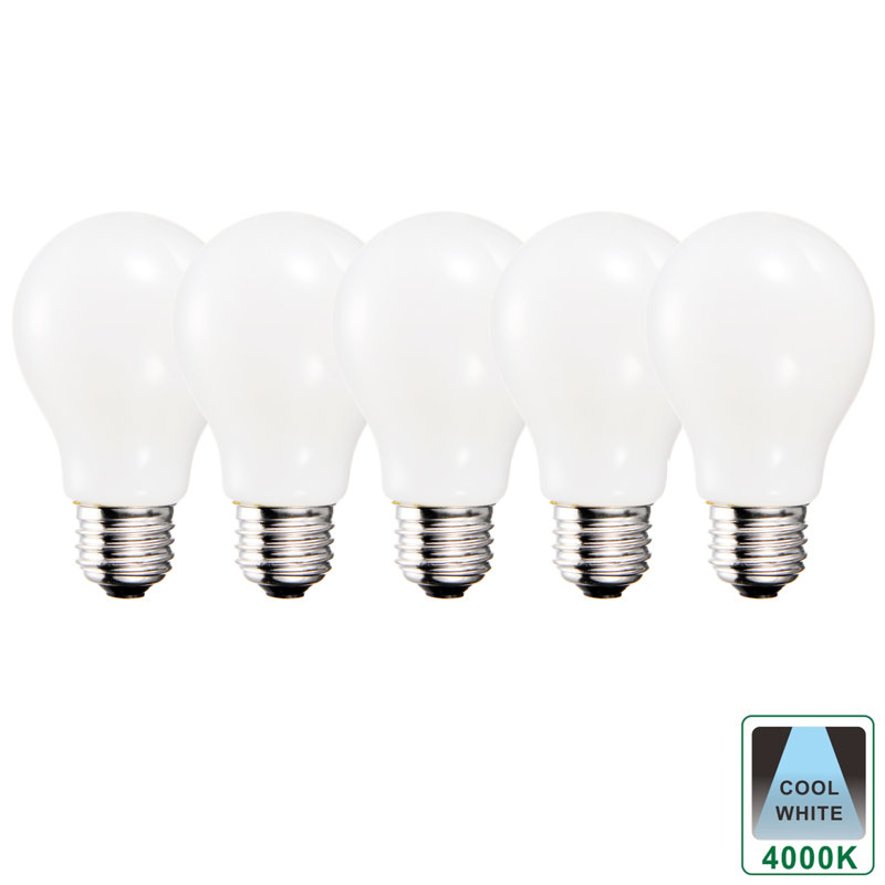 E27 Dimmable LED Light Bulb Opal (Pack of 5), 4000K