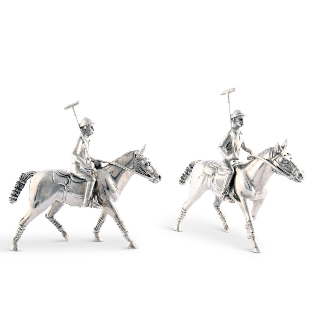 Vagabond House Equestrian Pewter Polo Player Salt and Pepper Shaker Set Vagabond House