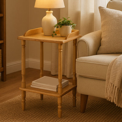 Solid Wood 2 Tier Plant Stand