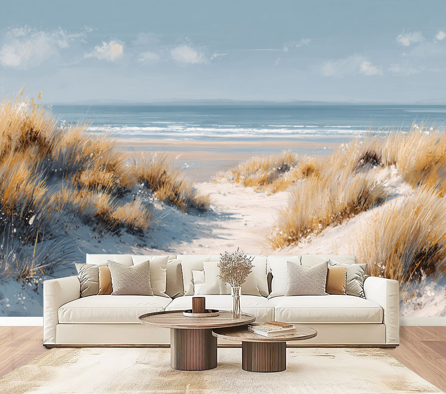 Red Barrel Studio Coastal Peel and Stick Wallpaper Ethereal Beach Scene ...