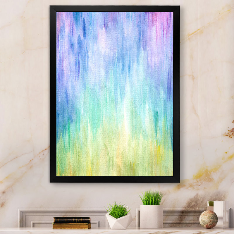 «Living Ink Rainbow», peinture sur toile, Cadre noir, H 20 po x l 12 po x P 1 po