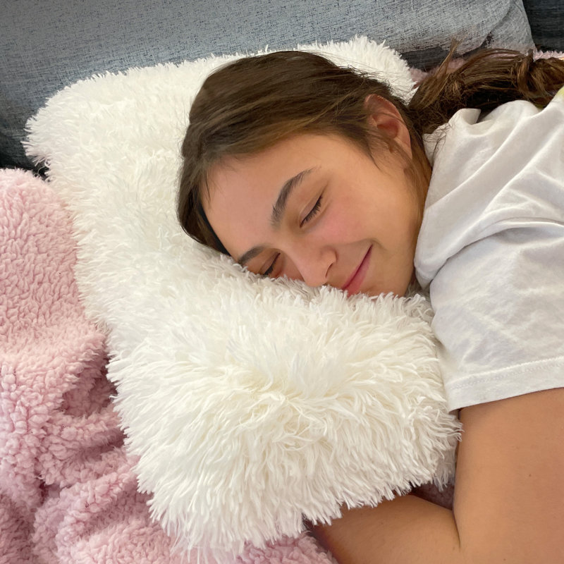 Memory Foam Fun Pillow, Huggy Collection with Snuggle Cover, Standard/Queen, 2-Pack, White