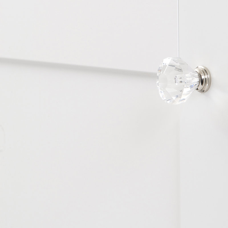 Poignée géométrique 1 1/4 po Crystal Palace, Nickel poli