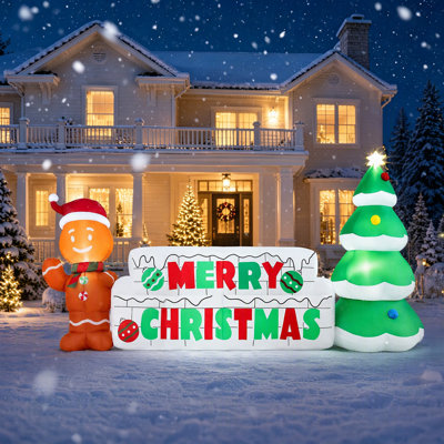 Staked Christmas Gingerbread Inflatable Outdoor Decoration