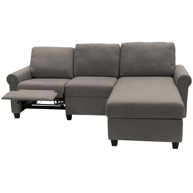 Serta Copenhagen Reclining Sectional Sofa with Storage Chaise, Gray, Right Hand Facing
