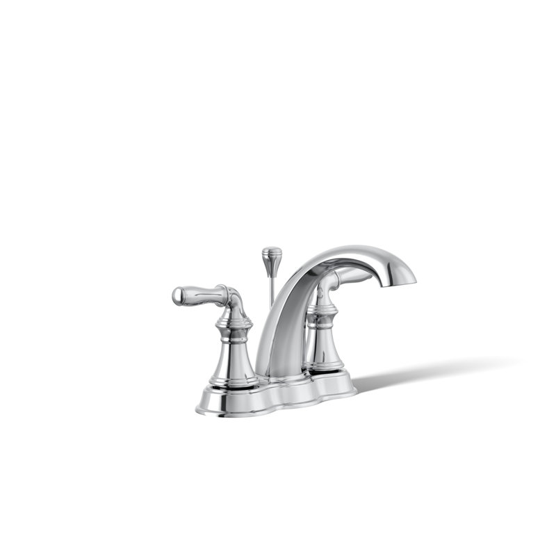 Kohler Devonshire Widespread Bathroom Sink Faucet, 1.2 gpm, Polished Chrome, With Pop Up Drain
