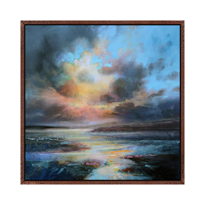 Opening by Scott Naismith - Painting on Canvas, 66.04 cm H x 66.04 cm W, Classic Brown Wood Framed